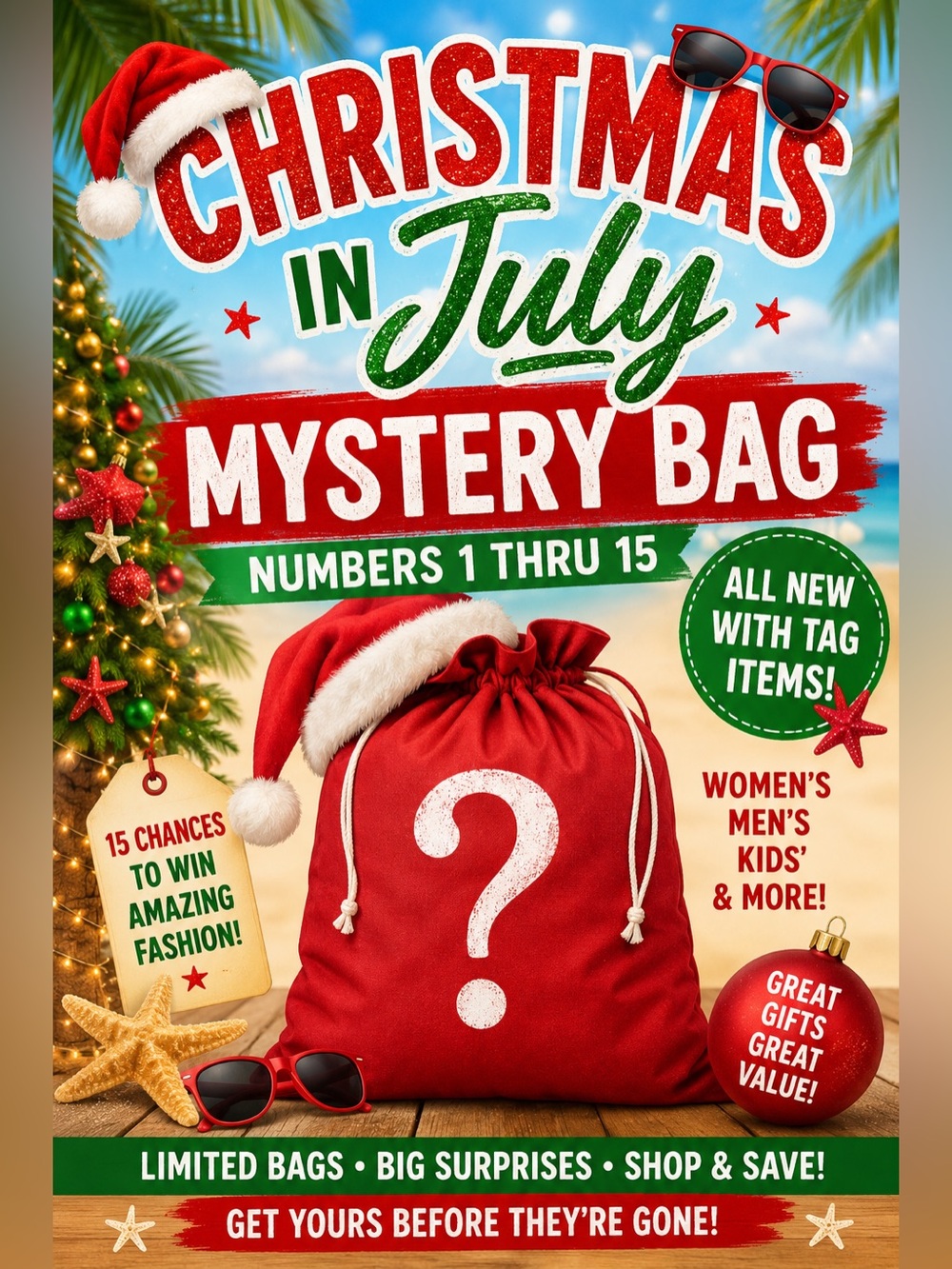 Christmas In July Mystery Bag - Red Women's Surprise Bag#1-15